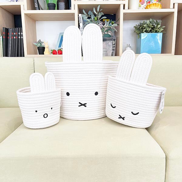 ミッフィー miffy ロープバスケット（L） ホワイト インテリア