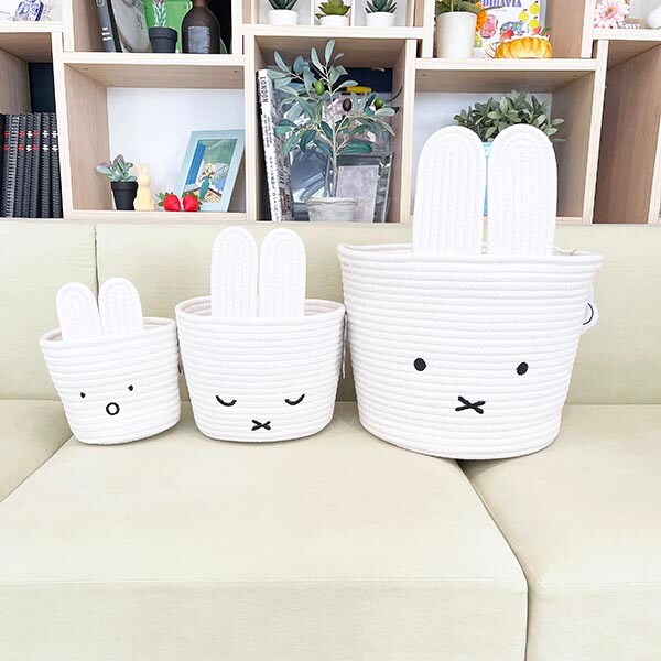 ミッフィー miffy ロープバスケット（S) ホワイト インテリア