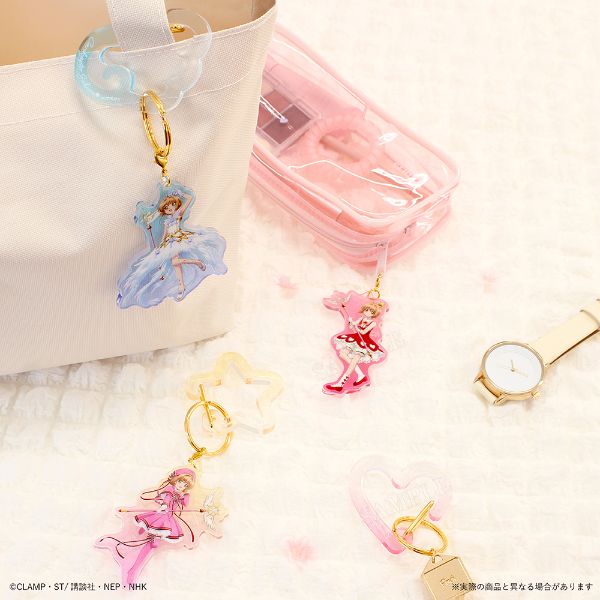 カードキャプターさくら アクリルカラビナキーホルダー（ハート） チャーム ピンク