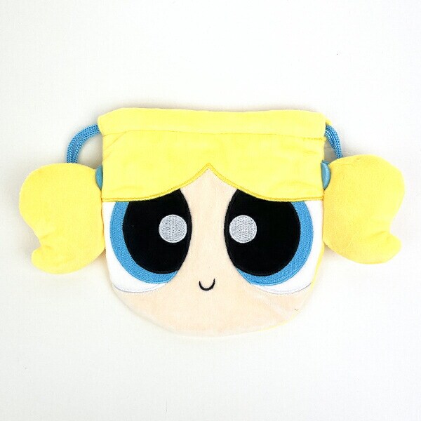 パワーパフガールズ ぬいぐるみ巾着 バブルス ポーチ 小物入れ メイクポーチ
