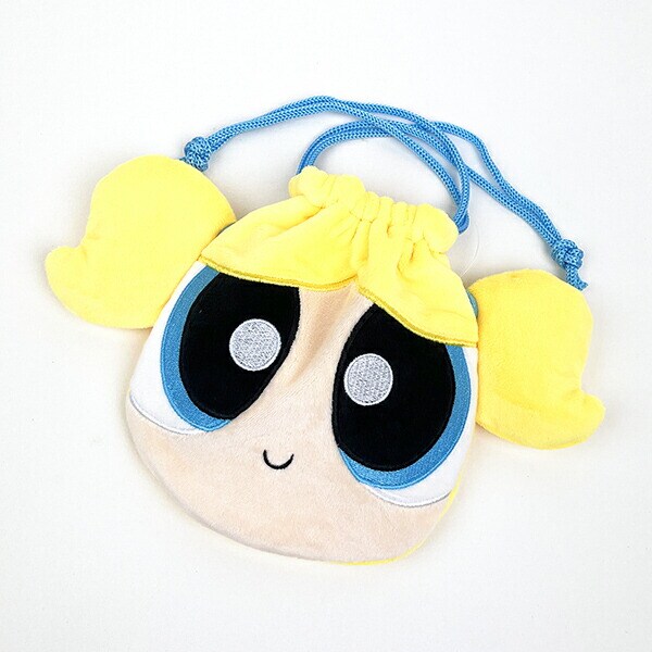 パワーパフガールズ ぬいぐるみ巾着 バブルス ポーチ 小物入れ メイクポーチ