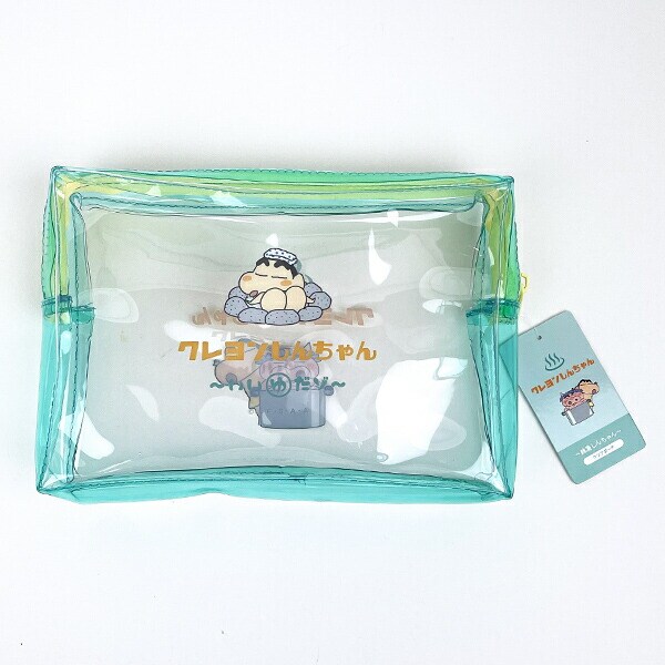 クレヨンしんちゃん クリアポーチ 銭湯しんちゃん／緑 お風呂 サウナ