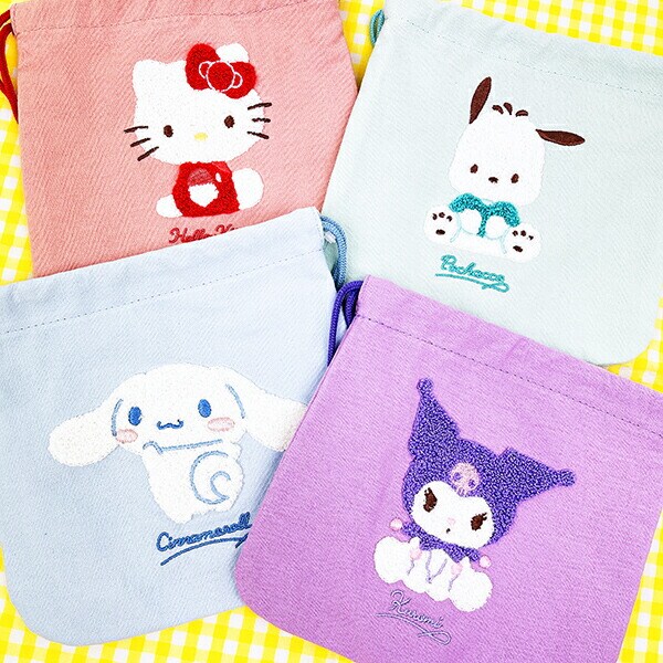 サンリオ シナモロール サガラ刺繍巾着ポーチ Sanrio