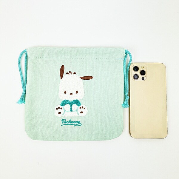 サンリオ ポチャッコ サガラ刺繍巾着ポーチ Sanrio