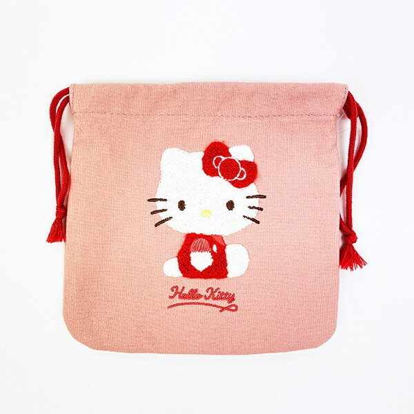 サンリオ ハローキティ サガラ刺繍巾着ポーチ Sanrio