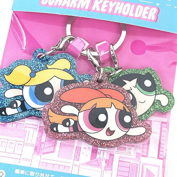 パワーパフガールズ 3チャームキーホルダー フライング キーアクセサリー