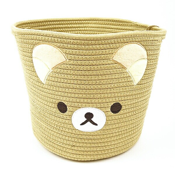 リラックマ ロープバスケット(L) フェイス柄 収納 日用品