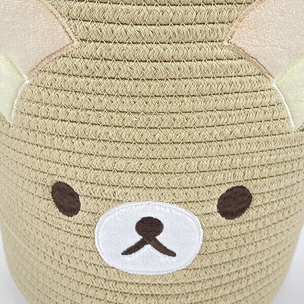 リラックマ ロープバスケット(L) フェイス柄 収納 日用品