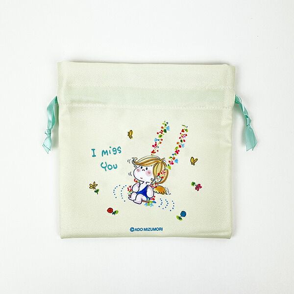 水森亜土 エンジェル リボンフラット巾着