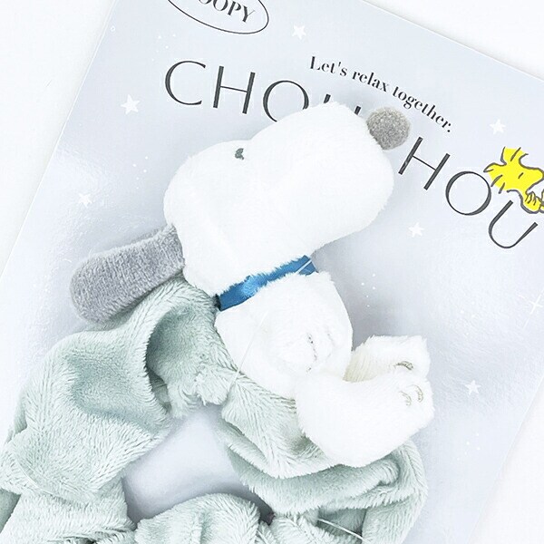 スヌーピー マスコット付きシュシュ グレー SNOOPY