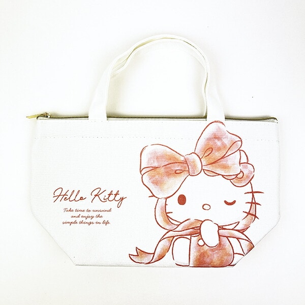 サンリオ ハローキティ 水彩ビッグリボン 保冷帆布ランチバッグ Sanrio