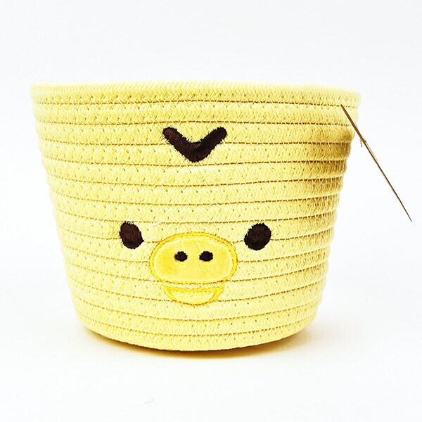 リラックマ ロープバスケット キイロイトリ インテリア 収納 カゴ