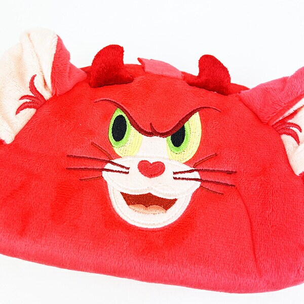 トムとジェリー 悪魔トム ぬいぐるみフェイスペンポーチ 文具