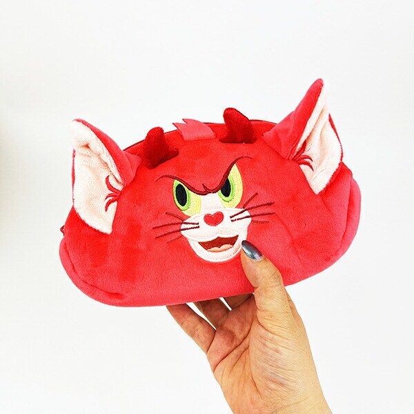 トムとジェリー 悪魔トム ぬいぐるみフェイスペンポーチ 文具