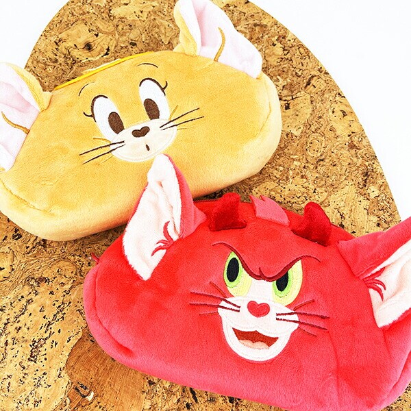 トムとジェリー 悪魔トム ぬいぐるみフェイスペンポーチ 文具