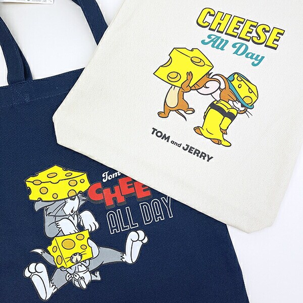 トムとジェリー タフィー CHEESE FUN！ ぴょこっとトートバッグ ネイビー