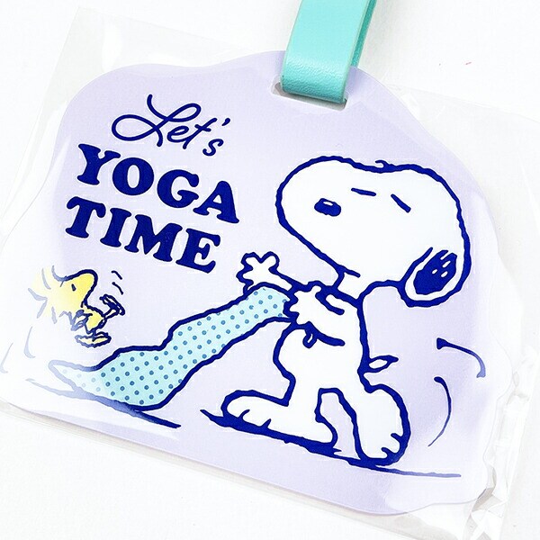 スヌーピー アクリルラゲッジタグ YOGA TIME ネームタグ トラベル 旅行 パープル SNOOPY