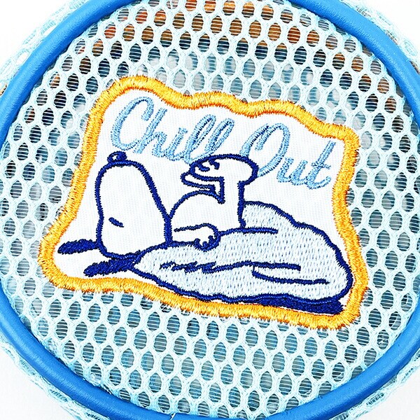 スヌーピー ラウンドメッシュケース Chill out ポーチ 小物入れ ブルー SNOOPY