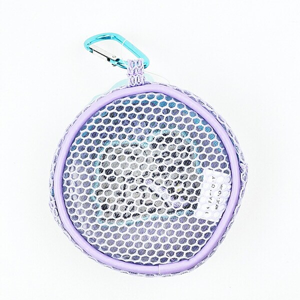 スヌーピー ラウンドメッシュケース YOGA TIME ポーチ 小物入れ パープル SNOOPY