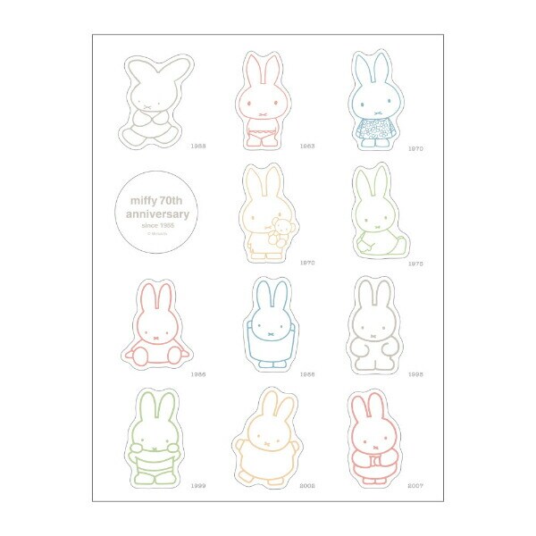 ミッフィー miffy 70th カラー インテリアステッカー