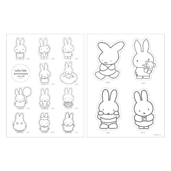 ミッフィー miffy 70th モノトーン インテリアステッカー