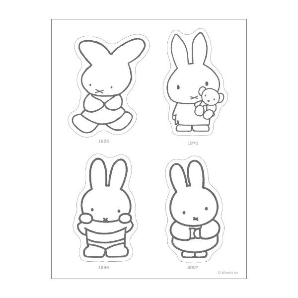 ミッフィー miffy 70th モノトーン インテリアステッカー