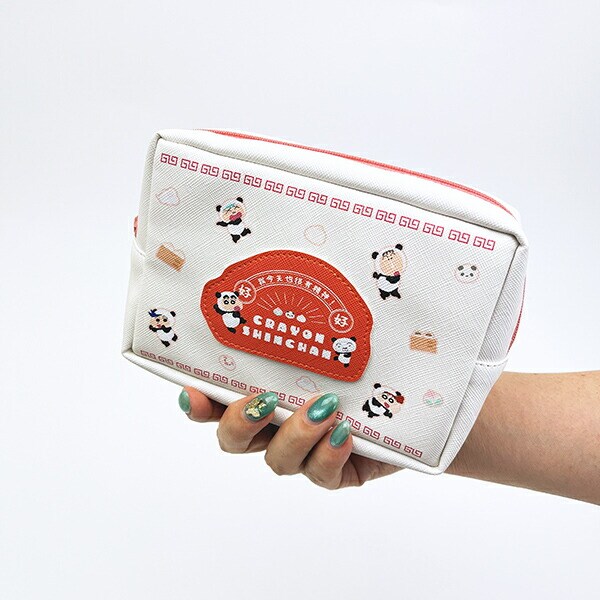 クレヨンしんちゃん パンダ 合皮ワッペン風ポーチ 中華しんちゃん