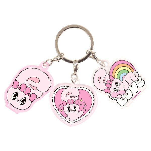 エスターバニー（Esther Bunny） 3チャームキーホルダー(リボンバニー)