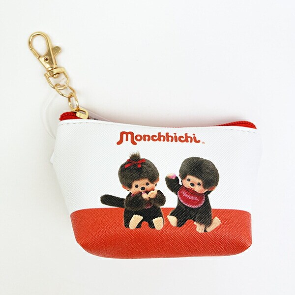 モンチッチ 三角ミニポーチ レッド