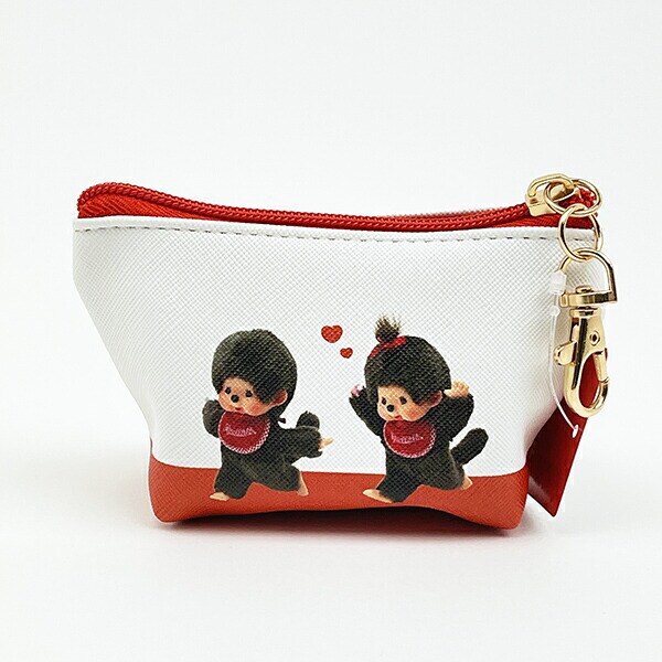 モンチッチ 三角ミニポーチ レッド