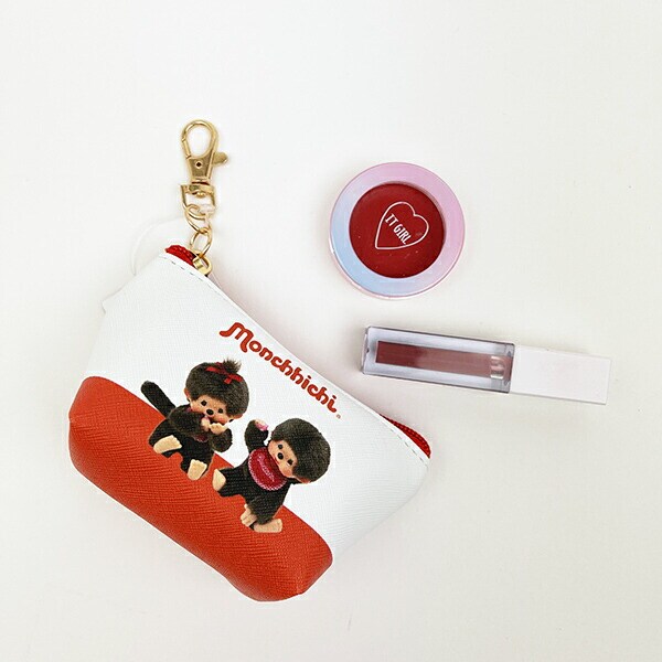 モンチッチ 三角ミニポーチ レッド