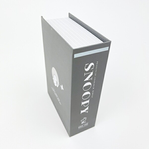 スヌーピー ブック型ボックス ショートワイド グレー SNOOPY