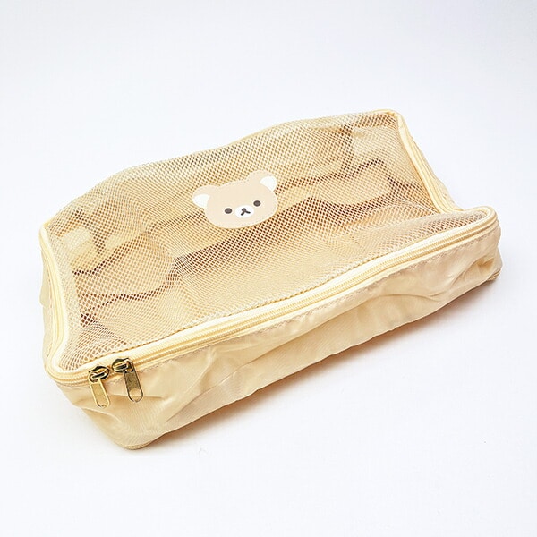 リラックマ フェイス 圧縮ポーチ ベージュ 旅行 トラベル