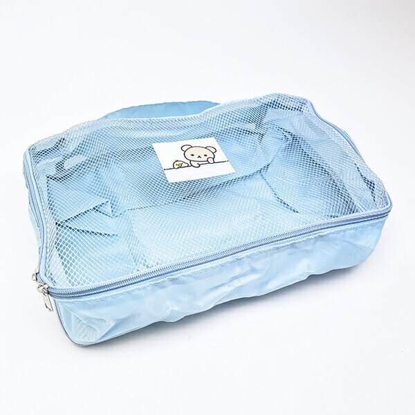 リラックマ リラックマ＆キイロイトリ 圧縮ポーチ ブルー 旅行 トラベル