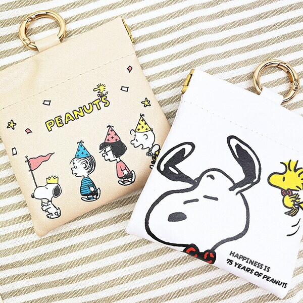 スヌーピー Dancing カナビラ付きバネケース PEANUTS 75th SNOOPY