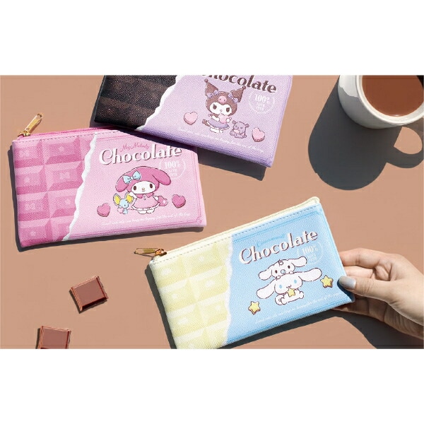 サンリオキャラクターズ シークレットフラットポーチ チョコレート 全6種 コンプリートBOX