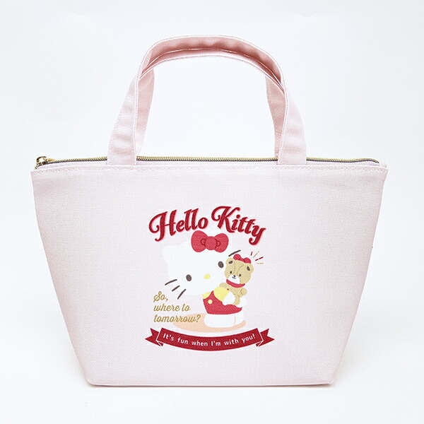 サンリオ ハローキティ バッジロゴ 保冷帆布ランチバッグ SANRIO