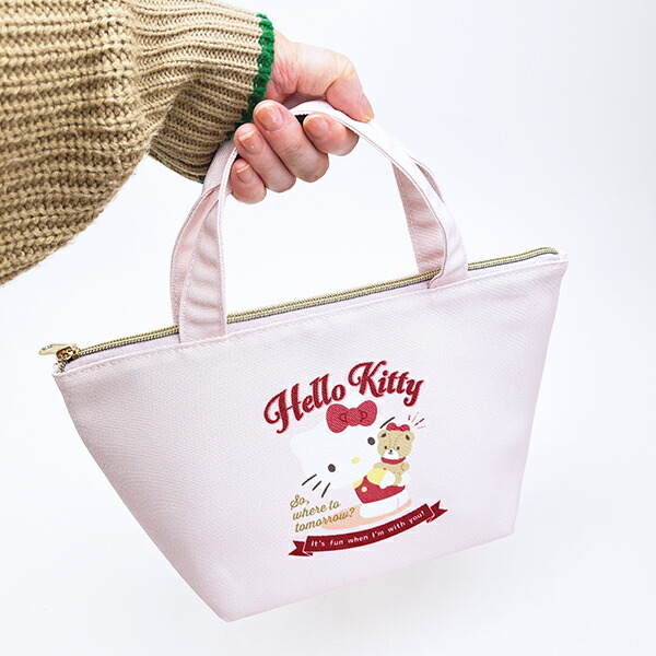 サンリオ ハローキティ バッジロゴ 保冷帆布ランチバッグ SANRIO