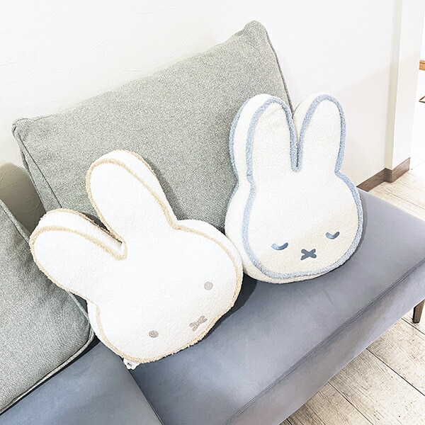 ミッフィー miffy パイピングクッション すやすや アイスグレー