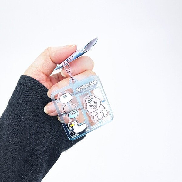 おぱんちゅうさぎ プラスチックモデル風キーホルダー ブルー