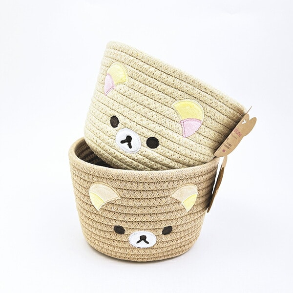 リラックマ コリラックマ ロープバスケット(S) 小物入れ