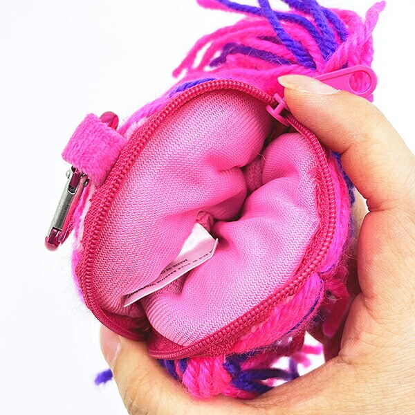 セサミストリート アビー カラビナ付きぬいぐるみファスナーマスコット ピンク