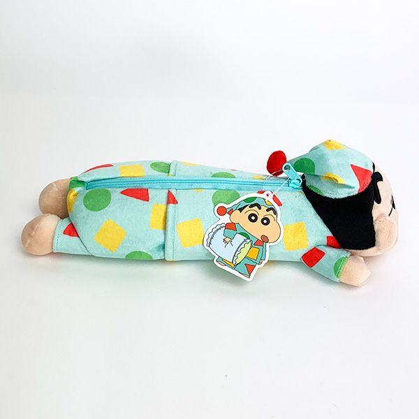 クレヨンしんちゃん ダイカットペンポーチ パジャマしんちゃん ペンケース 水色