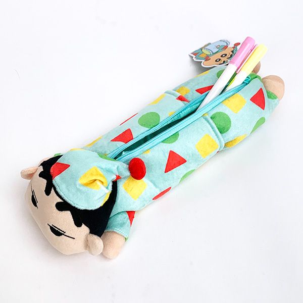 クレヨンしんちゃん ダイカットペンポーチ パジャマしんちゃん ペンケース 水色