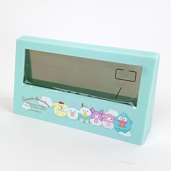 サンリオ多機能デジタルクロックふにゅまる 置き時計 ライトブルーアラーム 日付け 温度 湿度