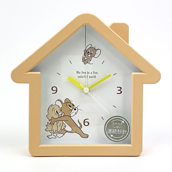 トムとジェリー ハウス型クロック （ぶらさがり） 時計 イエロー