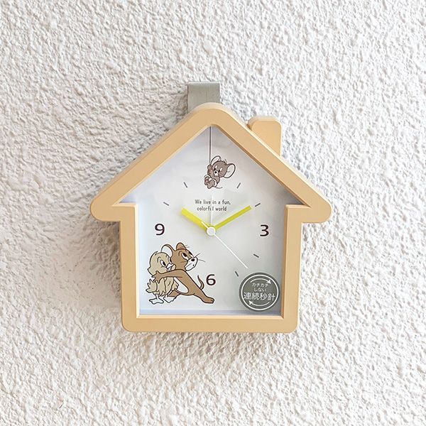 トムとジェリー ハウス型クロック （ぶらさがり） 時計 イエロー