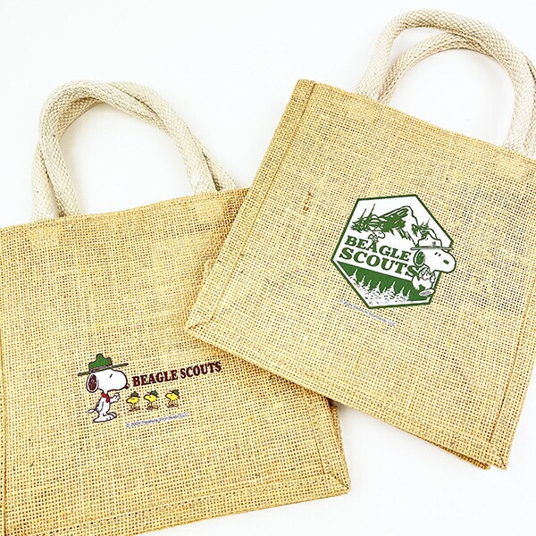 スヌーピー ジュートバッグ S マークビーグルスカウト かばん トートバッグ SNOOPY