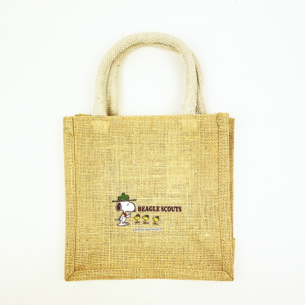 スヌーピー ジュートバッグ S ロゴビーグルスカウト かばん トートバッグ SNOOPY