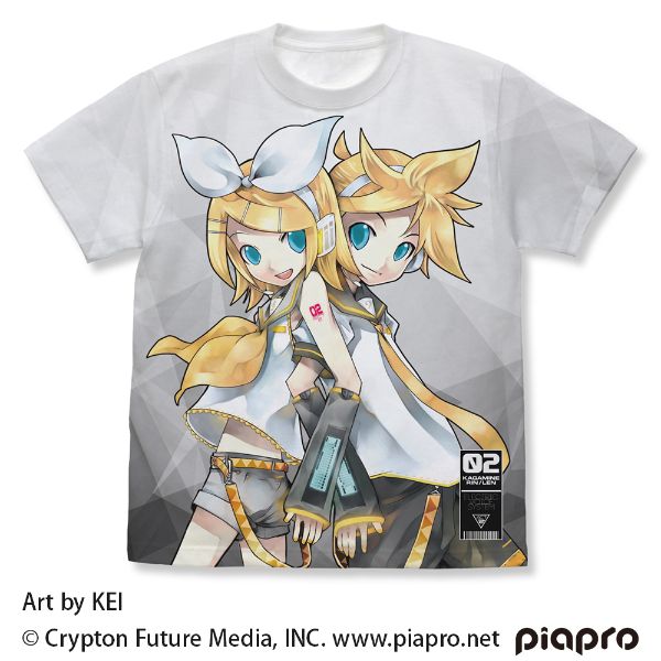 鏡音リン・レン フルグラフィック Tシャツ ホワイト Mサイズ